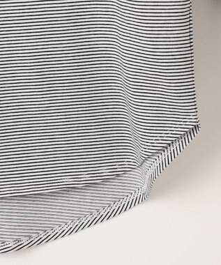 ANY SIS ロゴ刺繍 カットソー オフ×ブラックボーダー