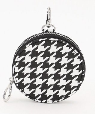 ICB 【人気のためさらに新色追加・全5色展開】 3ピースチャームバッグ ブラック×千鳥柄