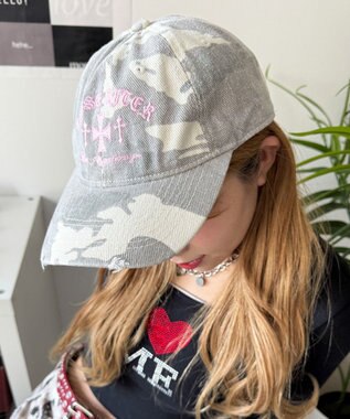 WEGO クロス刺繍カモフラキャップ 柄1