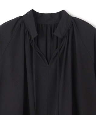 UNFILO L 2WAYギャザーブラウス ブラック