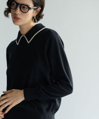 23区 S 【洗える】ウーステッドウール ポロニット ブラック系