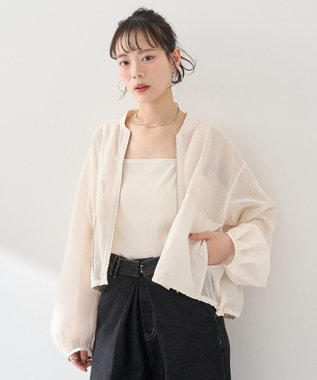earth music&ecology メッシュブルゾン Ivory