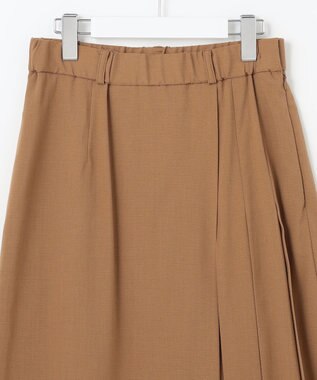 自由区 【洗える】トロストレッチ スカート ブラウン系