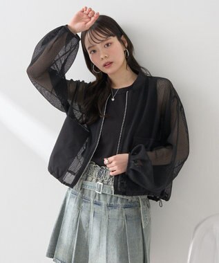 earth music&ecology メッシュブルゾン Black