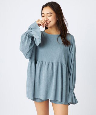 OP／FILA 【Ocean Pacific】ティアードトップス＋ショートパンツ付き 4点セット