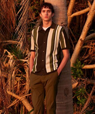 JOSEPH ABBOUD 【ウエストも伸びる/Eco撥水】オーガニックマイクロピケストレッチ パンツ カーキ系