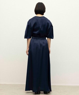 NAVE 【ReNAVE】タンブラーサテン ブラウス ネイビー系