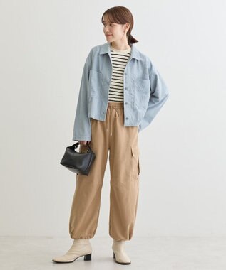 Green Parks ソフトコーデュロイショートシャツ Blue