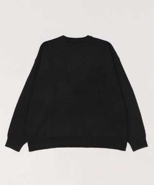 WEGO 【ユニセックス着用ITEM/SMLサイズ展開】アクセ付きワンポイントニットプルオーバー ブラック