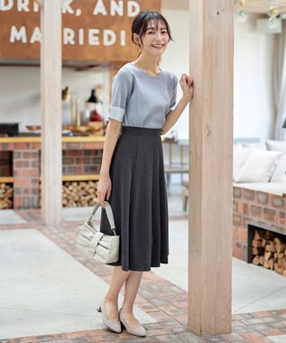 Tiaclasse ポンチフレアスカート チャコールグレー
