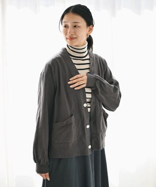 caqu caqu x GoodOn 9ozジャージー カーディガン charcoal gray