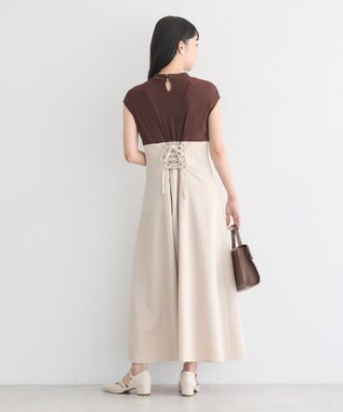 earth music&ecology フロントボタンドッキングワンピース Brown