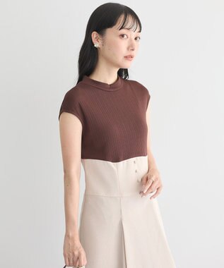 earth music&ecology フロントボタンドッキングワンピース Brown