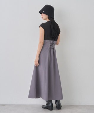 earth music&ecology フロントボタンドッキングワンピース Black