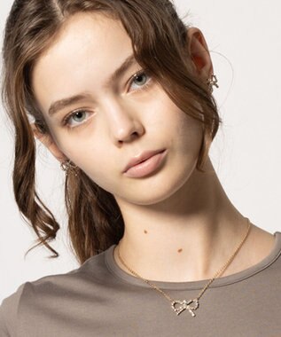 TOCCA GLITTER RIBBON EARRINGS イヤリング ゴールド×クリア系