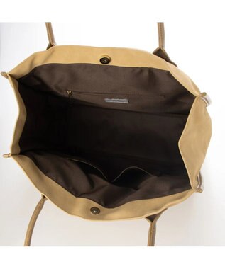 UNBILLION cachecache 丸手根革スクエアトートバッグ ダークベージュ