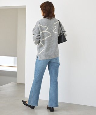 AMERICAN HOLIC ニュアンスライン柄ニットプルオーバー Gray Mixture