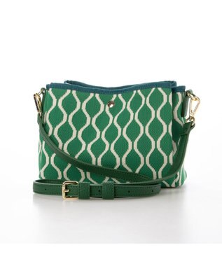 UNBILLION カシュカシュ cachecache / 柄アソートジャガード三つ口ショルダーバッグ グリーン