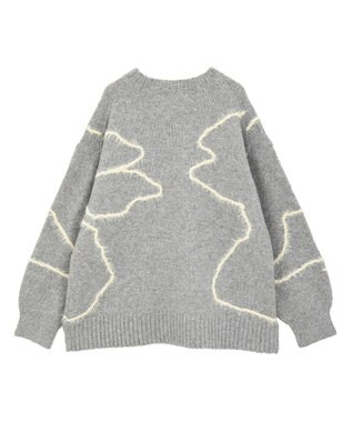 AMERICAN HOLIC ニュアンスライン柄ニットプルオーバー Gray Mixture