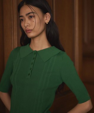 CRAFT STANDARD BOUTIQUE 半袖２ｗａｙリブポロニット Green