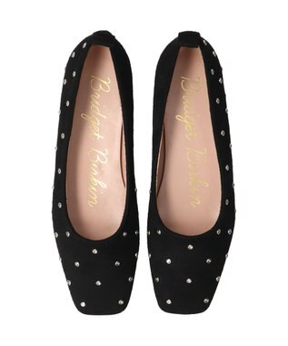 Bridget Birkin 【Bridget Birkin】ドットビジューフラットシューズ ブラックスウェード