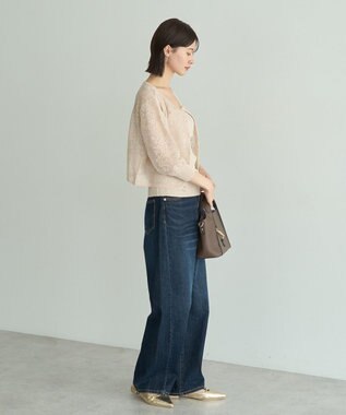 YECCA VECCA 【2点SET】インナーセットレース柄カーディガン Light Beige