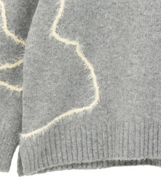 AMERICAN HOLIC ニュアンスライン柄ニットプルオーバー Gray Mixture