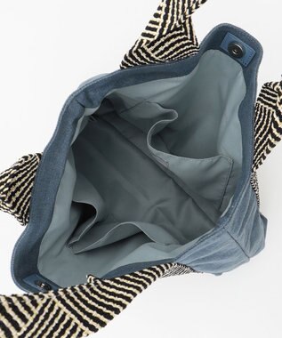 ANY キャンバスデザインテープトート ネイビー系