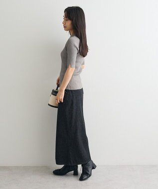 CRAFT STANDARD BOUTIQUE 半袖２ｗａｙリブポロニット Gray