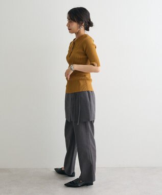 CRAFT STANDARD BOUTIQUE 半袖２ｗａｙリブポロニット Beige