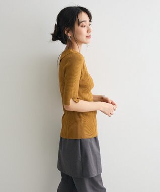CRAFT STANDARD BOUTIQUE 半袖２ｗａｙリブポロニット Beige