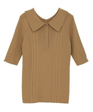 CRAFT STANDARD BOUTIQUE 半袖２ｗａｙリブポロニット Beige