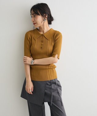 CRAFT STANDARD BOUTIQUE 半袖２ｗａｙリブポロニット Beige