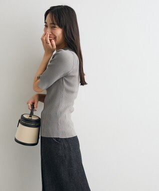 CRAFT STANDARD BOUTIQUE 半袖２ｗａｙリブポロニット Gray