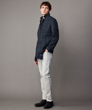 JOSEPH ABBOUD 【イタリア製/CAMERUCCI ARCHIVIO】ジオメトリッククレスト ストール ネイビー系5