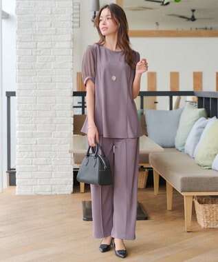 Tiaclasse 【洗える・接触冷感・紫外線ケア・サラごこち】ソフトペプラムカットソー ピンクモカ