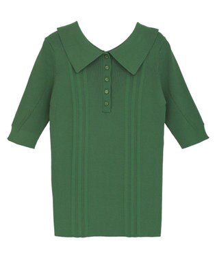 CRAFT STANDARD BOUTIQUE 半袖２ｗａｙリブポロニット Green