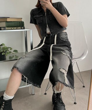 WEGO ポケットデザインWZIPトップス スミクロ