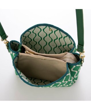 UNBILLION カシュカシュ cachecache / 柄アソートジャガード三つ口ショルダーバッグ グリーン