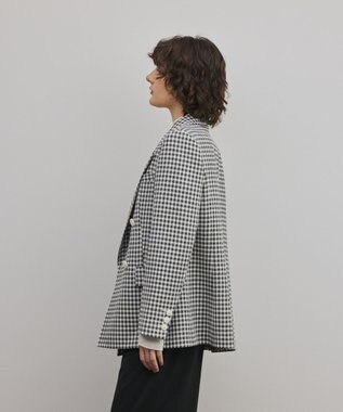 GRACE CONTINENTAL ギンガムダブルジャケット バイカラー