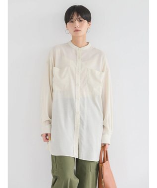 AMERICAN HOLIC イージーケア＋接触冷感　Ｗポケットシャツチュニック Ivory