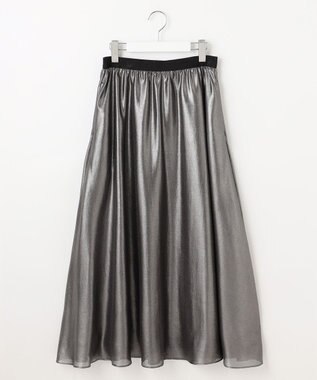 自由区 L 【カタログ掲載】シャイニーギャザー スカート ブラック