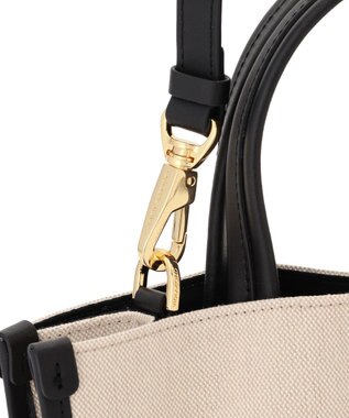 23区 VIOLAd'ORO キャンバス レザーコンビ 2WAY トートバッグ アイボリー系