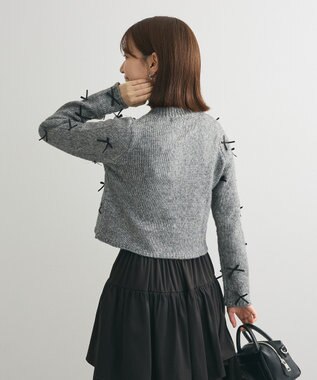 Green Parks ・ＡＮＤＳＥＡＲＣＨ　メニーリボンニットカーディガン Charcoal Gray