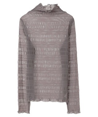 earth music&ecology ジャガードシャーリングシアートップス Gray