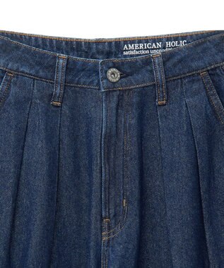AMERICAN HOLIC ウエストタックデニムパンツ One Wash
