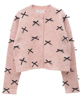 Green Parks ・ＡＮＤＳＥＡＲＣＨ　メニーリボンニットカーディガン Pink