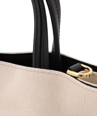 23区 VIOLAd'ORO キャンバス レザーコンビ 2WAY トートバッグ アイボリー系