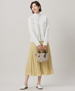 J.PRESS LADIES 【洗える】リンクルリッド フレアー スカート イエロー系