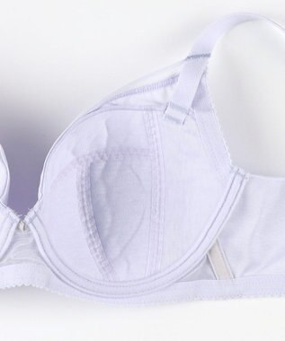 WACOAL 【小さく見せるブラ】 シンプル ブラジャー 着やせ効果 コンパクトにメイク バストの突出をおさえる 背中の段差を軽減 大きいサイズ レディース BRB452 /ワコール パープル